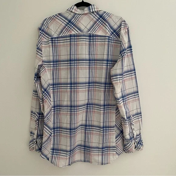 Buckle BKE Shirt Men's Extra Large Blue Plaid Check Western Pearl Snap Vintage - Picture 6 of 6